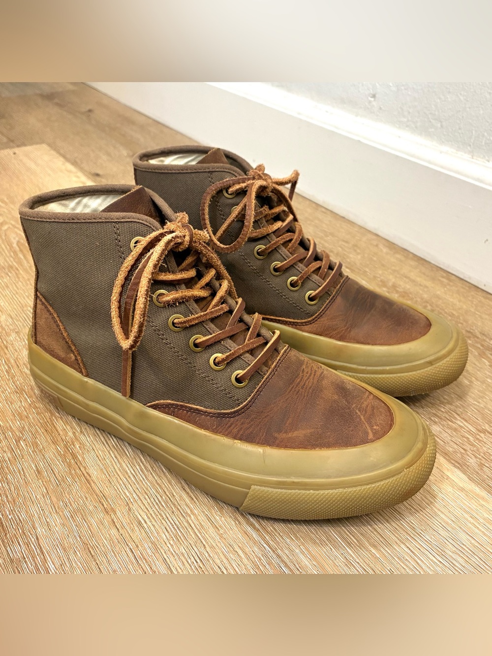 SeaVees Men's Mariners Boots Dark Coffee Brown Leather Suede Rawhide US7 EU40